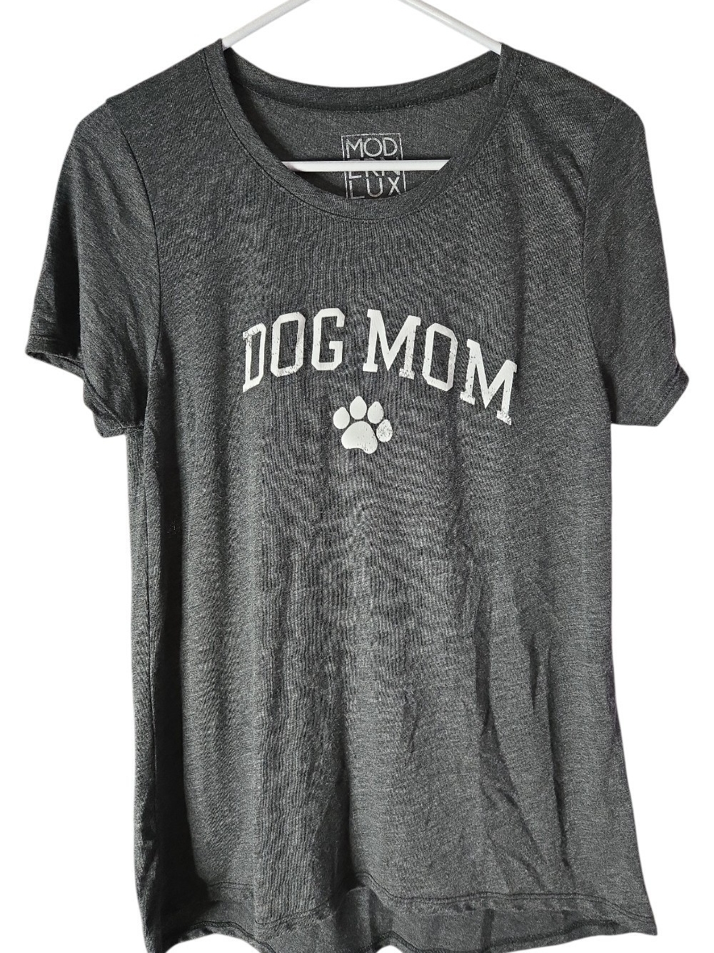 Gray "Dog Mom" Pet Lover T-Shirt